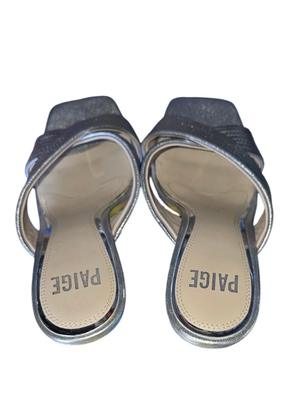 Paige Leigh Open-Toed Silver Heel